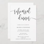 おしゃれなスクリプト 現代のリハーサルディナー招待状 招待状 (正面/裏面)