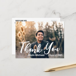 おしゃれなスクリプト 課題終了 卒業ハガキ ポストカード