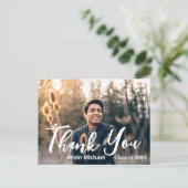 おしゃれなスクリプト 課題終了 卒業 ポストカード (スタンド正面)