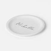 おしゃれなスタイリッシュなスクリプト あなたの名前を追加 ペーパープレート (アングル)