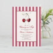 おしゃれなストライプのウェディングシャワー 招待状 (スタンド正面)