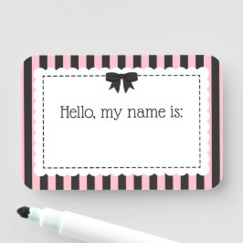 おしゃれなストライプのシェルエッジ Hello My Name Is 名札