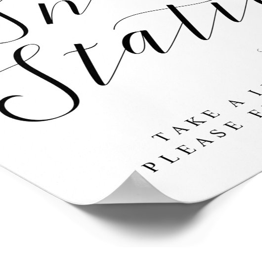 おしゃれなスナックステーション ブライダルシャワーまたは結婚式の看板 ポスター (角)