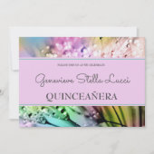 おしゃれなスパークルスのキンセアニエラパーティー招待状 招待状 (正面)