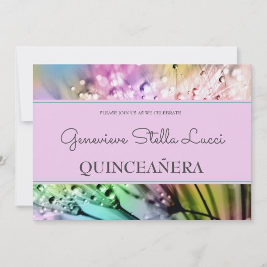 おしゃれなスパークルスのキンセアニエラパーティー招待状 招待状 (正面)