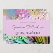 おしゃれなスパークルスのキンセアニエラパーティー招待状 招待状 (正面/裏面)