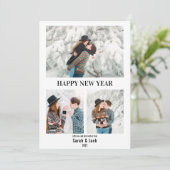 おしゃれなスモダンクリプト写真が新年を迎える シーズンカード (スタンド正面)