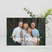 おしゃれなスワッシュのモダンなホリデー写真カード シーズンカード (スタンド正面)