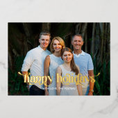 おしゃれなスワッシュ REAL FOIL 現代のホリデー フォト カード (正面)