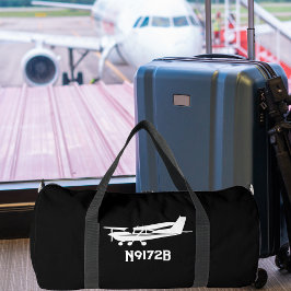 おしゃれなセスナ航空機,シンプル,ブラック アビエーション ダッフルバッグ