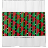 おしゃれなセントキッツ&ネイビスの神の慈しみ ラメ 3:23 シャワーカーテン (正面)