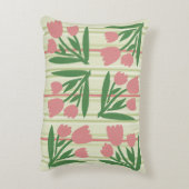 おしゃれなセージグリーンに花柄の女の子らしいアートワーク アクセントクッション (裏面(縦))