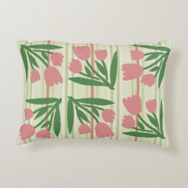 おしゃれなセージグリーンに花柄の女の子らしいアートワーク アクセントクッション