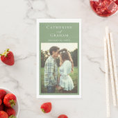 おしゃれなセージグリーン結婚式パーソナライズド写真 (インサイチュ)