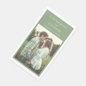 おしゃれなセージグリーン結婚式パーソナライズド写真 (コーナー)