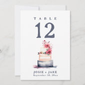 おしゃれなソフトウェディングケーキ テーブルナンバー 席次表 (正面)