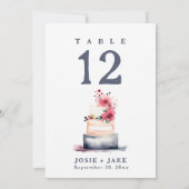 おしゃれなソフトウェディングケーキ テーブルナンバー 席次表 (裏面)