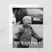 おしゃれなタイポグラフィのモダンホリデー写真 シーズンポストカード (正面/裏面)