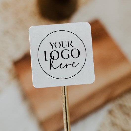 おしゃれなタイポグラフィカスタムスモールビジネスロゴ スクエアシール