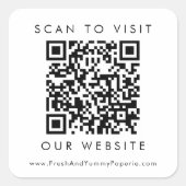 おしゃれなタイポグラフィーのビジネスや結婚式のウェブサイトQRコード スクエアシール (正面)