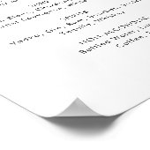 おしゃれなタイポグラフィーの結婚式ドリンクメニュー看板 ポスター (角)