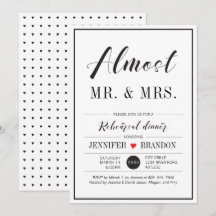 おしゃれなタイポグラフィーの結婚式リハーサルディナーカード