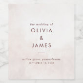 おしゃれなタイポグラフィーの結婚式 ワインラベル (シングルラベル)