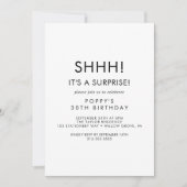 おしゃれなタイポグラフィーサプライズパーティー招待状 招待状 (正面)