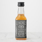 おしゃれなタイポグラフィーチョークボード誕生日パーティー リキュールボトルラベル (正面)