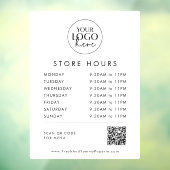 おしゃれなタイポグラフィービジネス ロゴ QR コード 店舗営業時間 ウィンドウサイン (シート3)