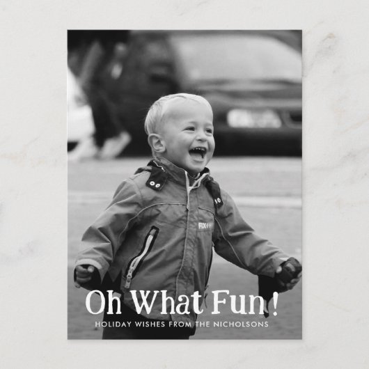 おしゃれなタイポグラフィーホリデーの写真 シーズンポストカード (正面)