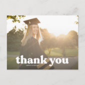 おしゃれなタイポグラフィー卒業感謝 ポストカード (正面)