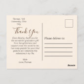 おしゃれなタイポグラフィー卒業感謝 ポストカード (裏面)