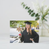 おしゃれなタイポグラフィー卒業感謝 ポストカード (スタンド正面)