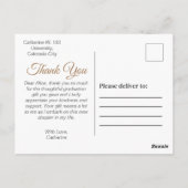 おしゃれなタイポグラフィー卒業感謝 ポストカード (裏面)