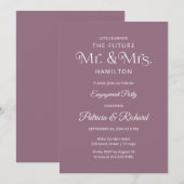 おしゃれなタイポグラフィー婚約パーティー招待状 案内状 (正面/裏面)