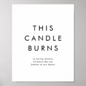 おしゃれなタイポグラフィー このキャンドルは燃え尽きる 結婚式看板 ポスター (正面)