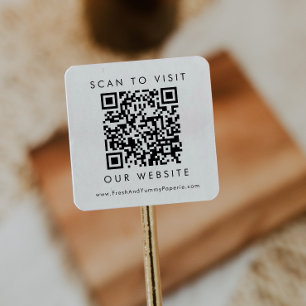 おしゃれなタイポグラフィー ビジネス ウェディング ウェブサイト QR コード スクエアシール