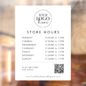 おしゃれなタイポグラフィー ビジネス ロゴ QR コード 店舗営業時間 ウィンドウサイン (シート2)