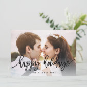 おしゃれなタイポグラフィー ホリデー フォト カード (スタンド正面)