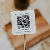 おしゃれなタイポグラフィー　花嫁に飲み物を買ってあげて　QRコード