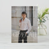 おしゃれなタイポ写真 卒業パーティー 招待状 (スタンド正面)