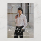 おしゃれなタイポ写真 卒業パーティー 案内ポストカード (正面)