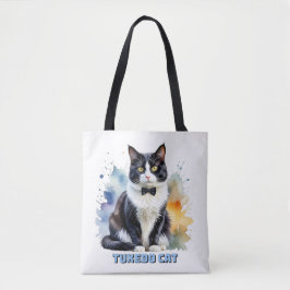 おしゃれなタキシードキャット トートバッグ