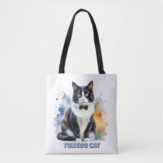 おしゃれなタキシードキャット トートバッグ (正面)
