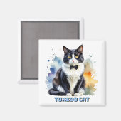 おしゃれなタキシードキャット マグネット (正面/裏面)