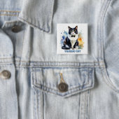 おしゃれなタキシードキャット 缶バッジ (インサイチュ)