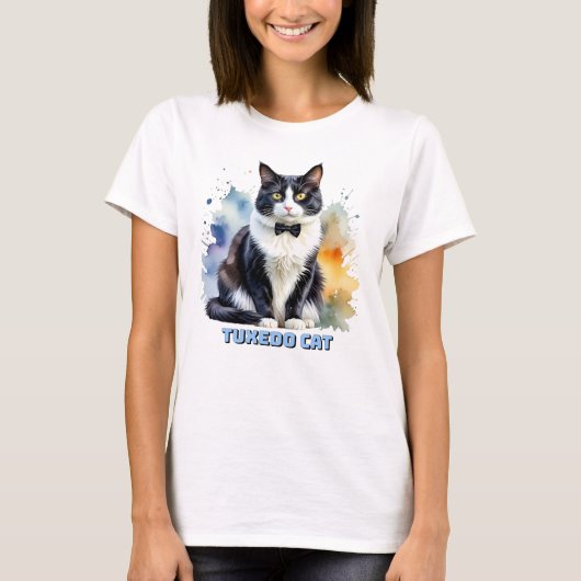 おしゃれなタキシードキャット Tシャツ (正面)