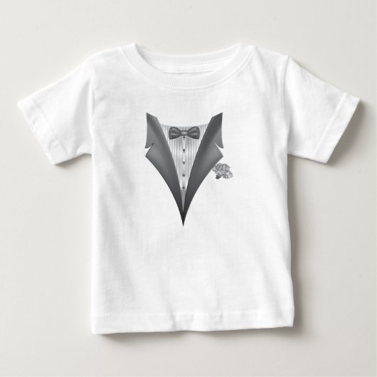 おしゃれなタキシード柄 ベビーTシャツ (正面)