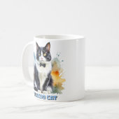 おしゃれなタキシード猫 コーヒーマグカップ (正面左)